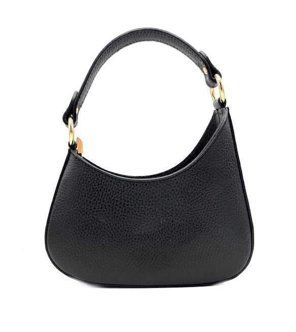 Suie Valentini Genuine Black Leather Mini Shoulder Bag - Simple Good