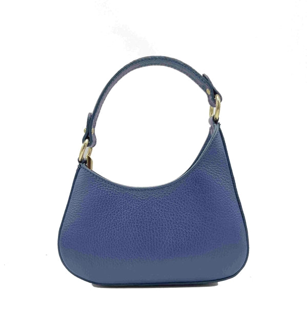 Suie Valentini Genuine Blue Leather Mini Shoulder Bag - Simple Good