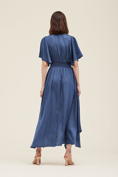 Grade & Gather Unbalanced Skirt Maxi Dress in Cornflower Blue - Simple Good
