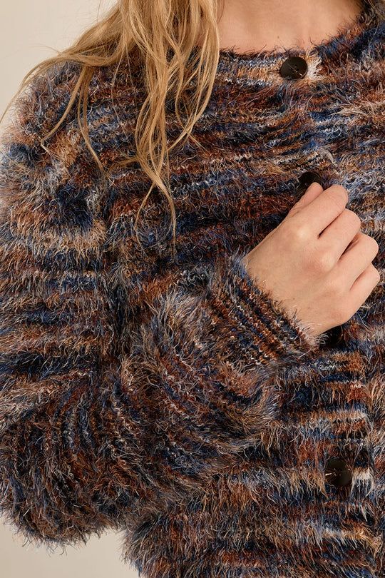 Eyelash Knit Brushed Cardigan