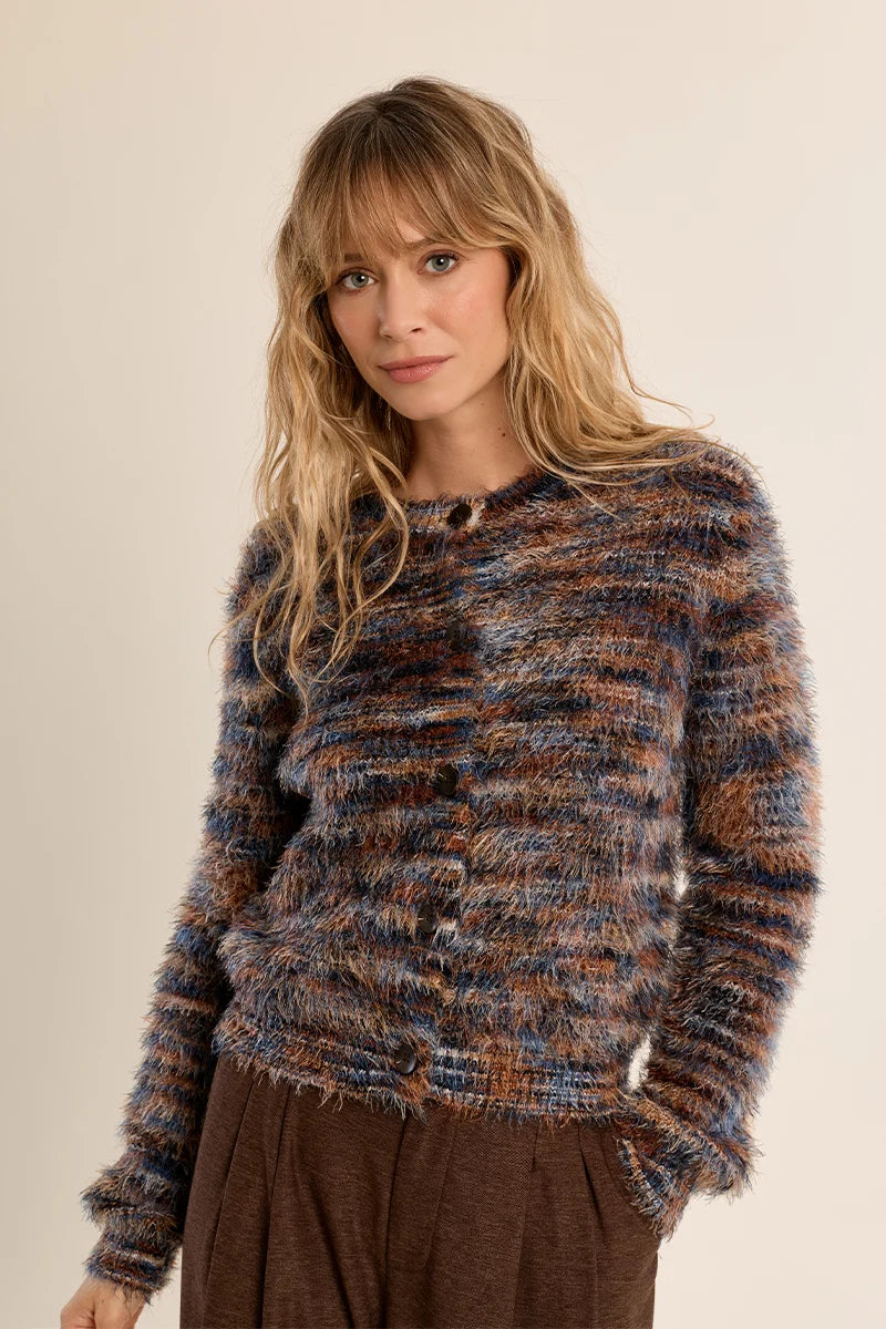 Eyelash Knit Brushed Cardigan