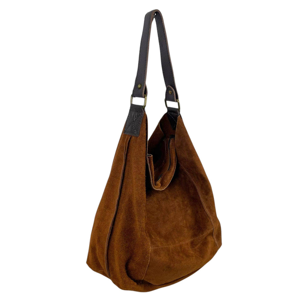 Suede Leather Hobo Bag