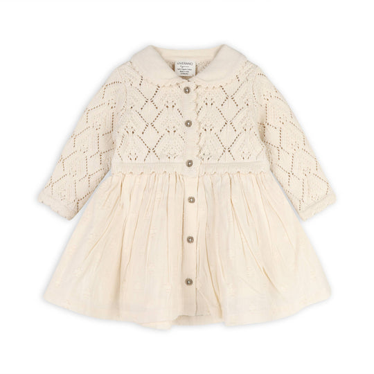 Phoebe Pointelle Knit Sweater Baby Dress