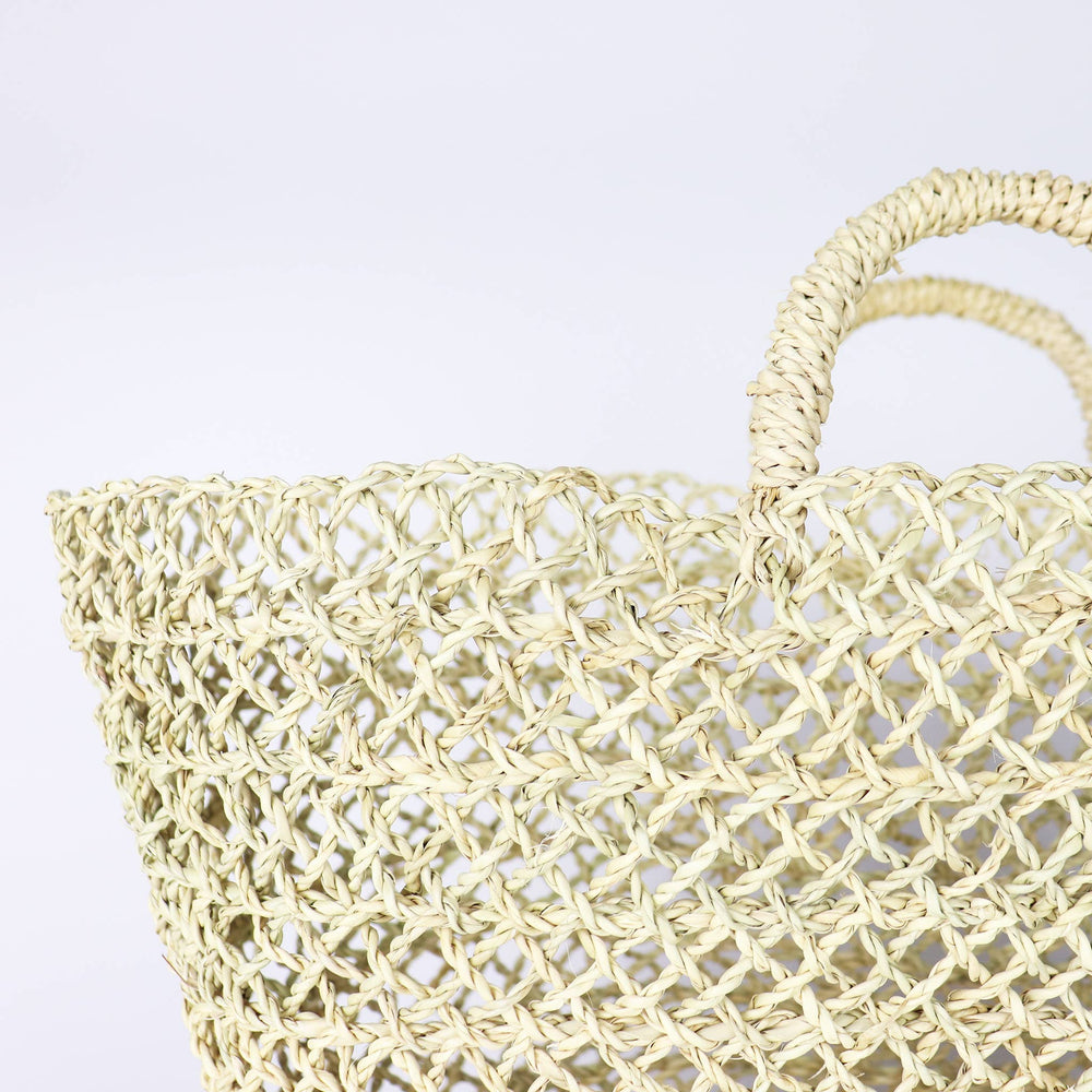 SOCCO Designs Albufeira French Basket - Straw Beach Tote - Simple Good
