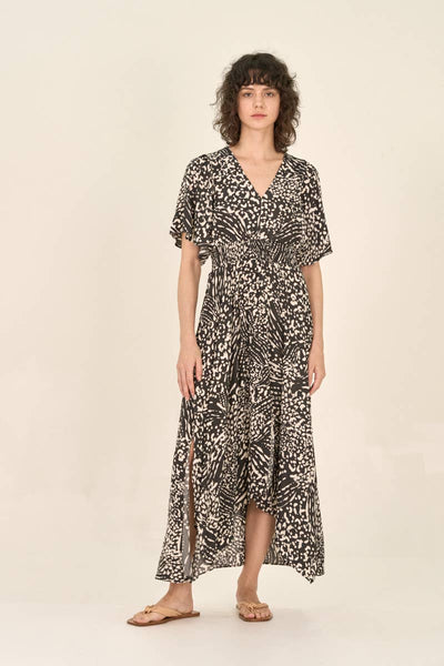 Printed Unbalanced Skirt Maxi Dress