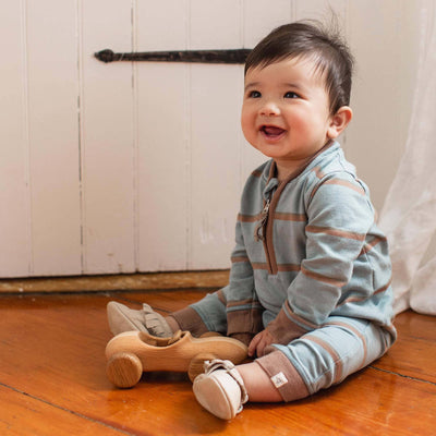 Blue Holland Stripe Infant Jumpsuit