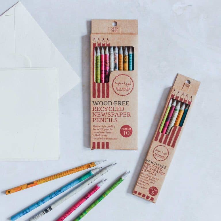 Recycled Newspaper Pencil Set