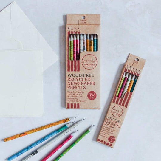 Recycled Newspaper Pencil Set