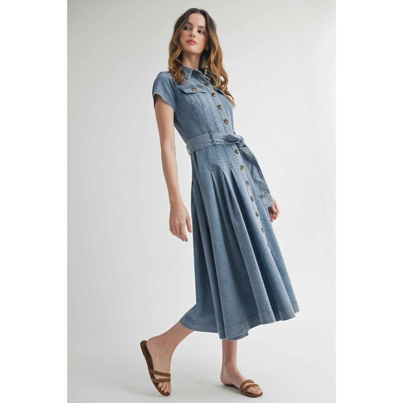 Denim Button Down Shirt Dress