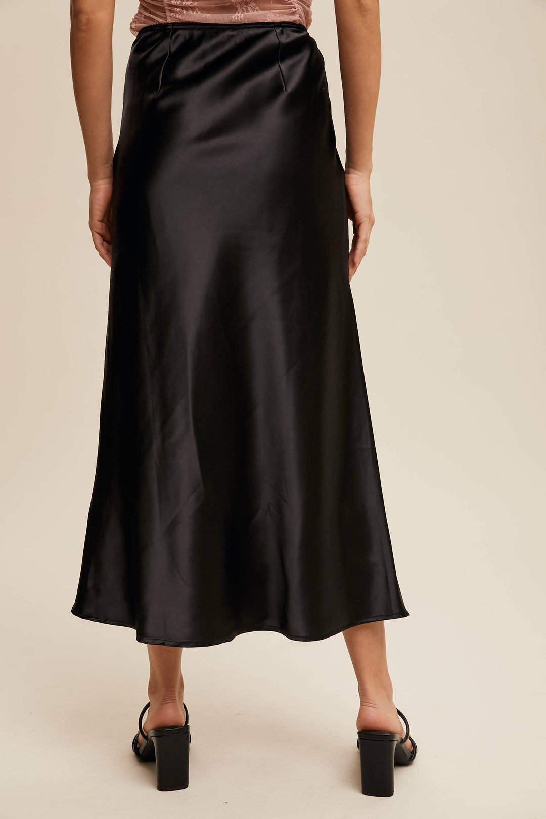 Satin Midi Slip Skirt