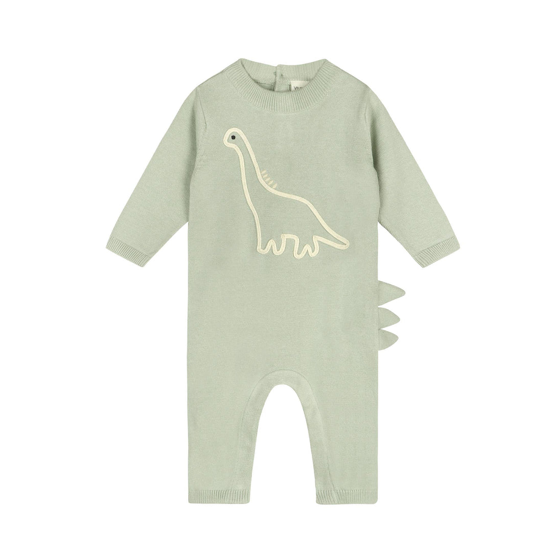 Dino Embroidered Baby Knit Jumpsuit