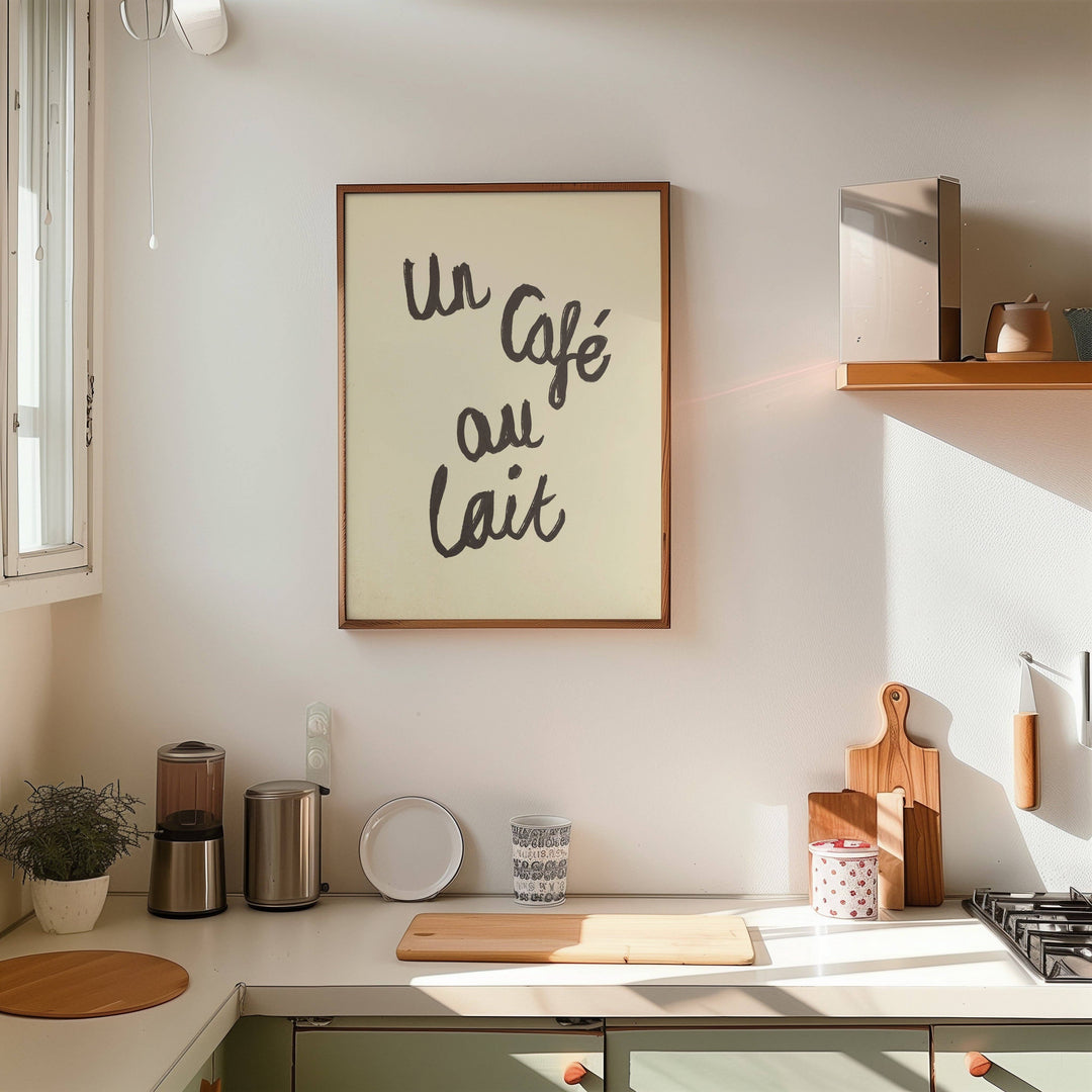 A Café Au Lait Handwritten Print
