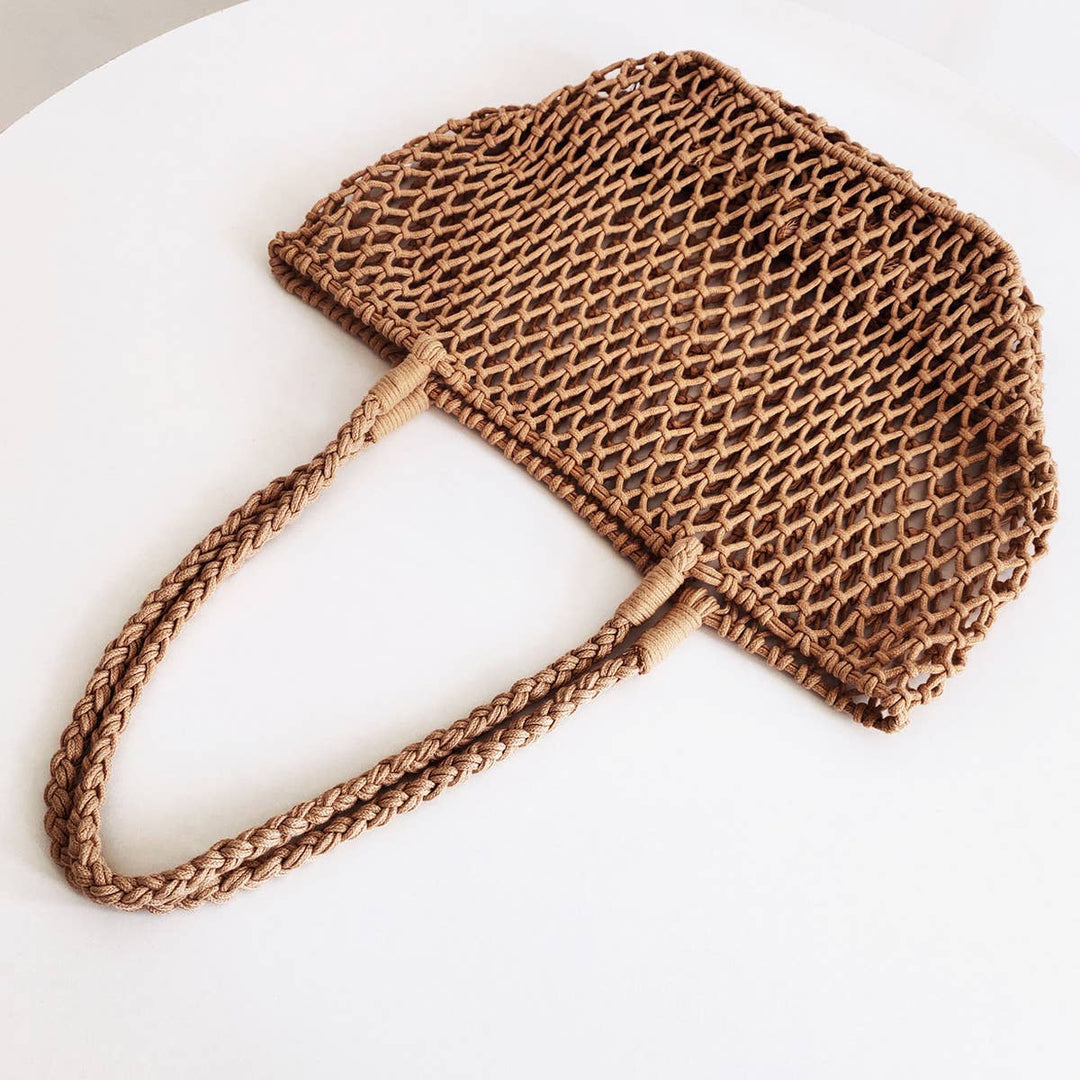 Woven Cotton Shoulder Beach Bag