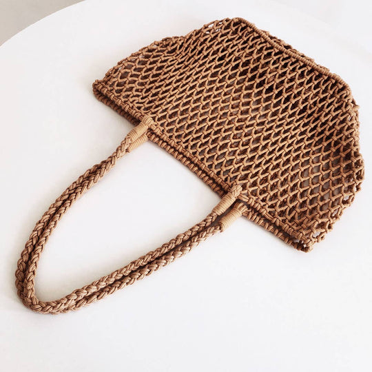 Woven Cotton Shoulder Beach Bag