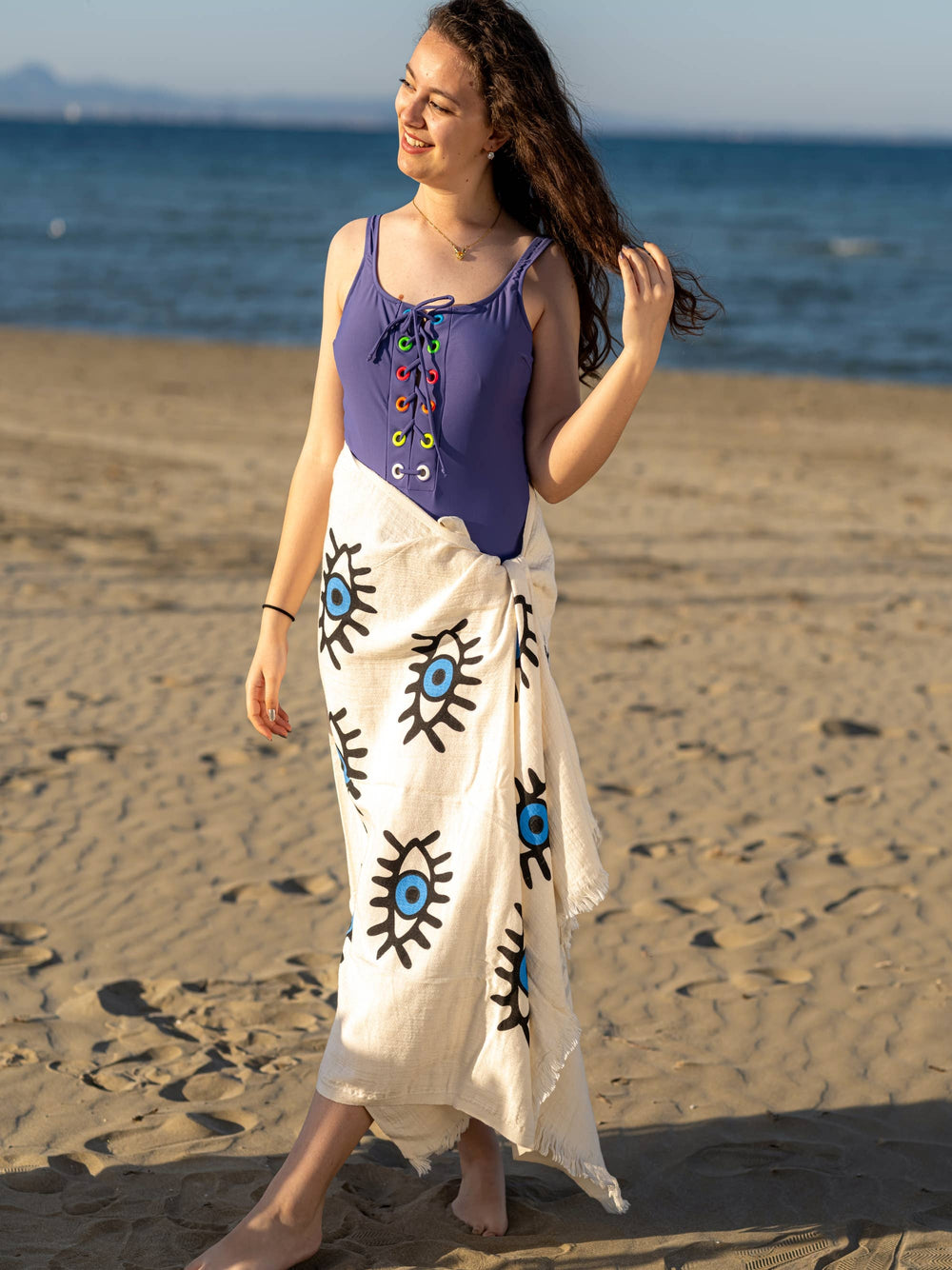 Evil Eye Plush Turkish Towel