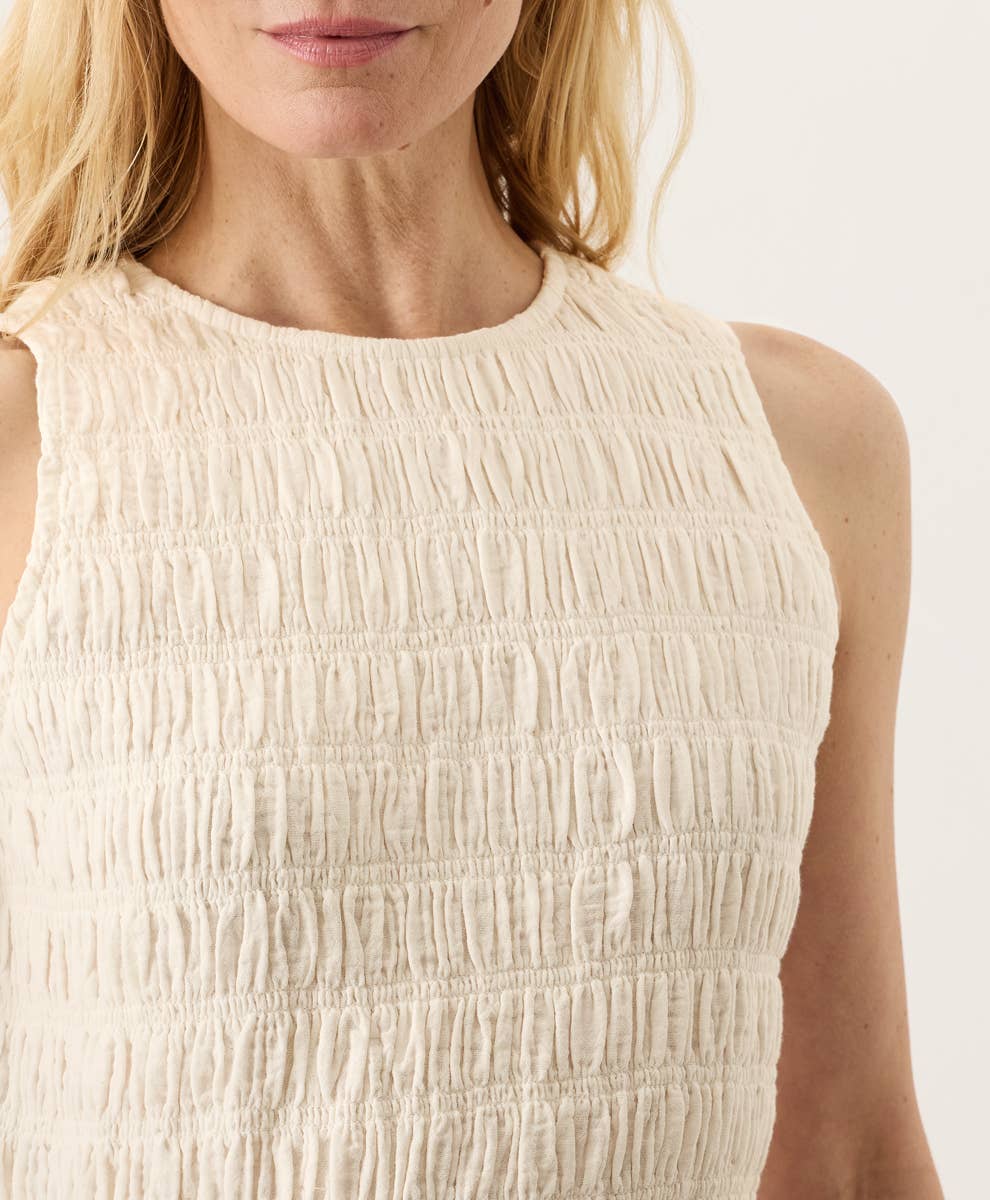 Coastal Double Gauze Smocked Dress