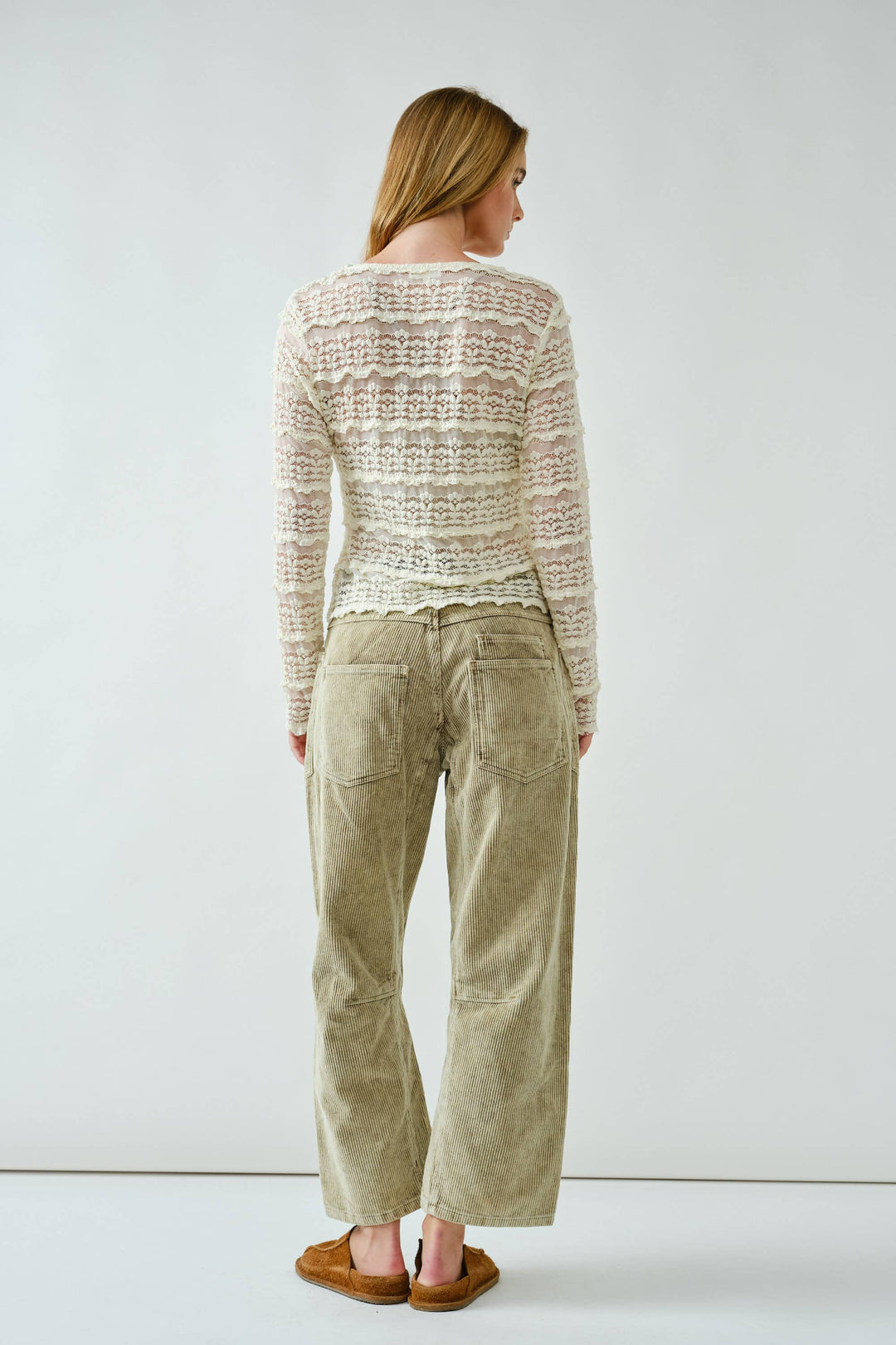 Long Sleeve Stretch Lace Top