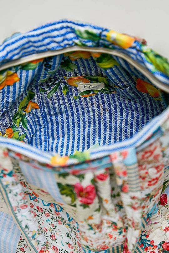Quilted Patchwork Print Shoulder Tote Bag