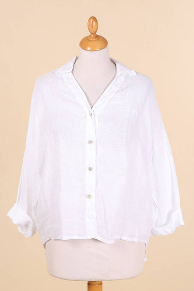 Full-length Linen Collared Shirt