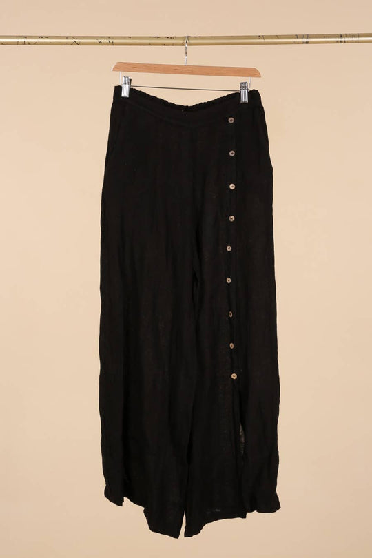 Straight buttoned Linen trousers