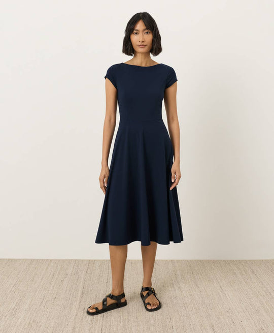 Women's Fit & Flare Ballet Neck Dress