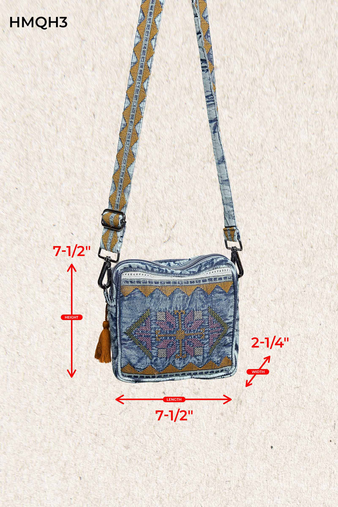 Boheme Denim Mini Crossbody Bag