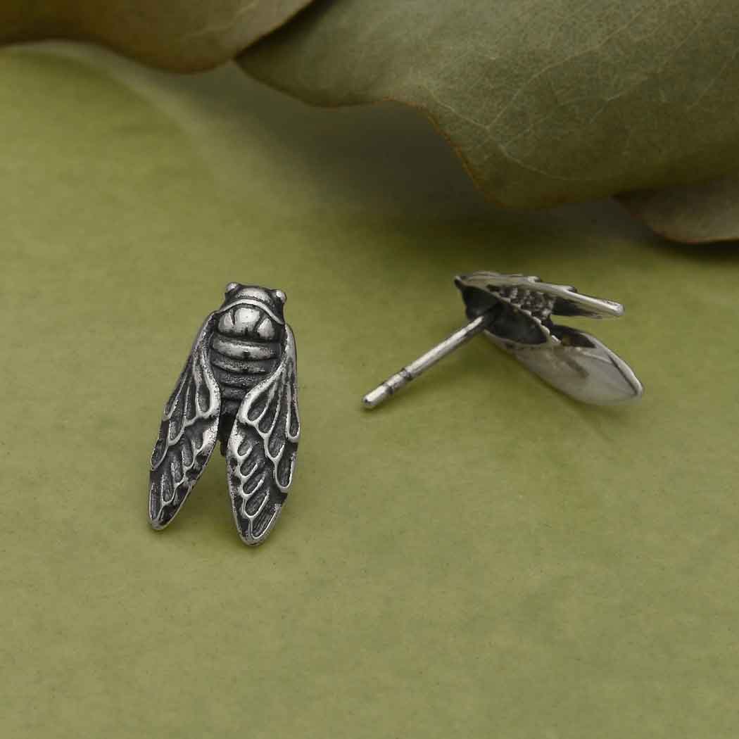 Sterling Silver Cicada Post Earrings