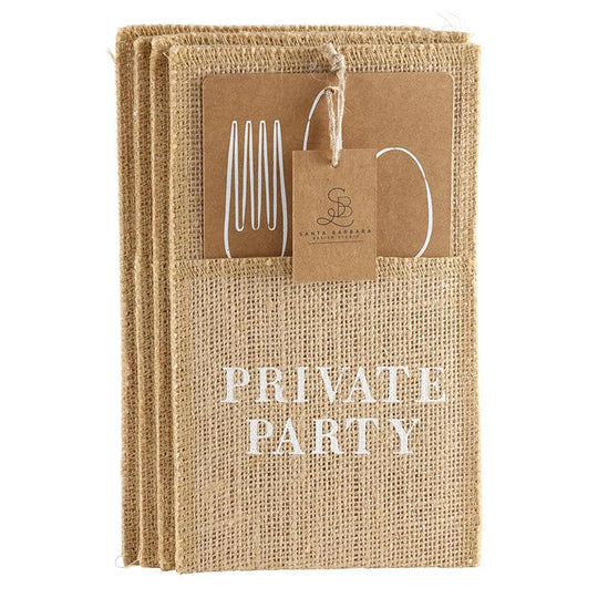 Face to Face Jute Utensil Holder Set of 4 - Beach