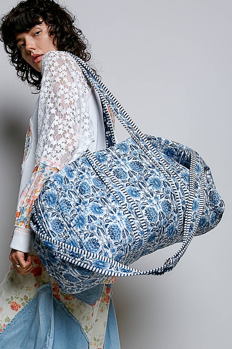 Front Pocket Quilted Adjustable Strap Duffel Bags