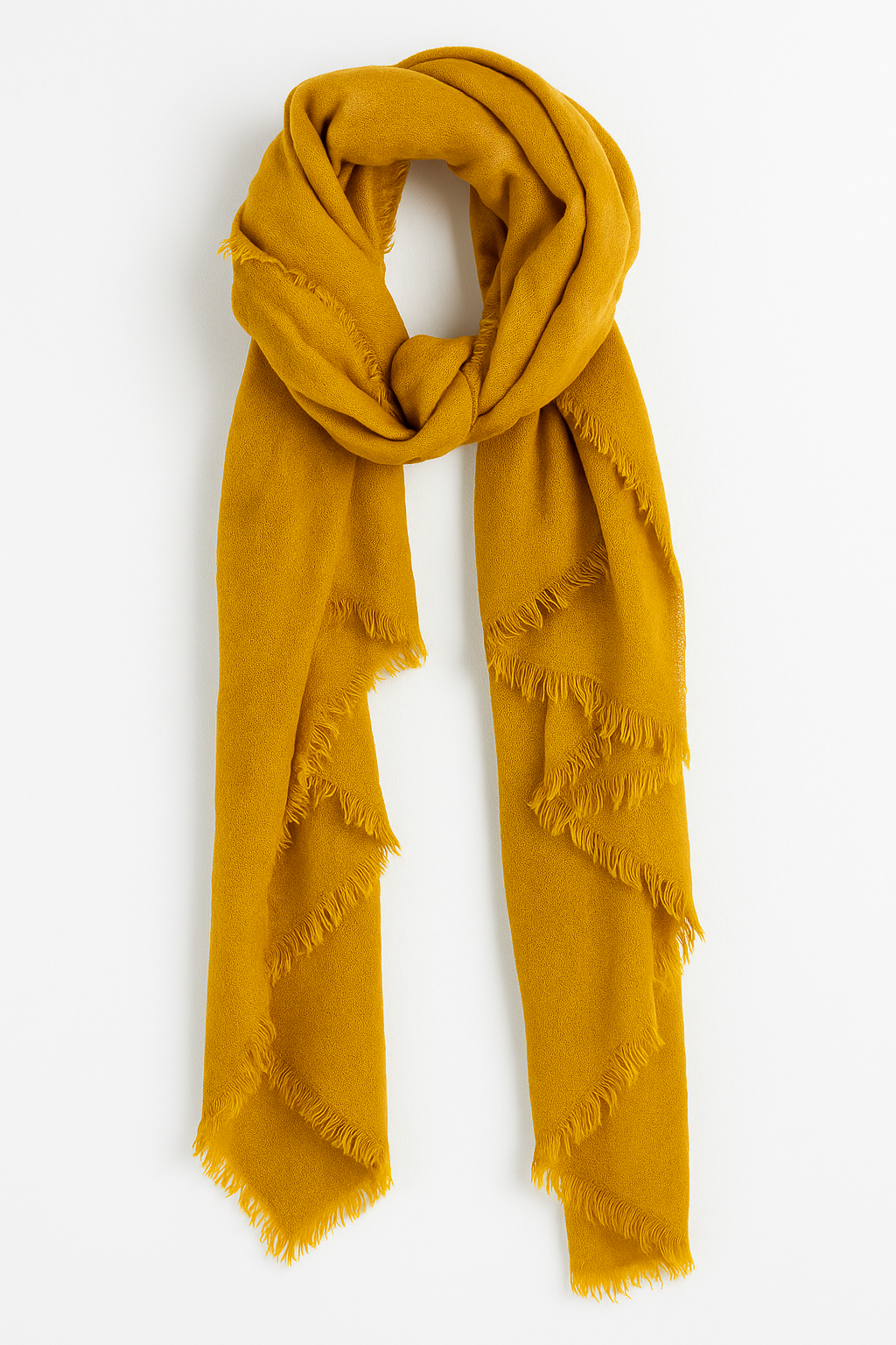 Mustard Solid Cashmere Blend Woven Blanket Scarf