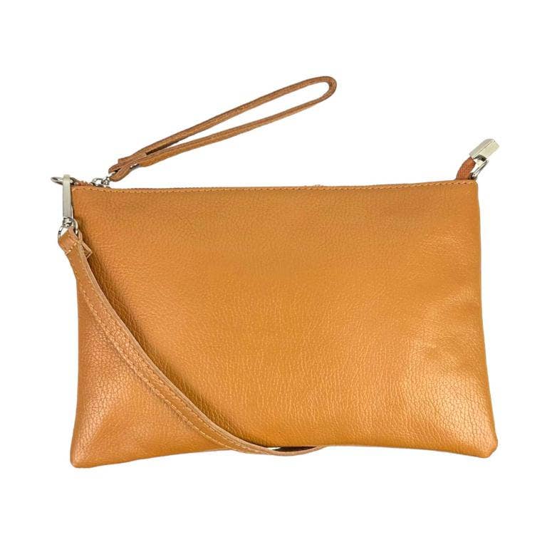Chenson & Gorett Brown Leather Clutch with Extra Strap - Simple Good
