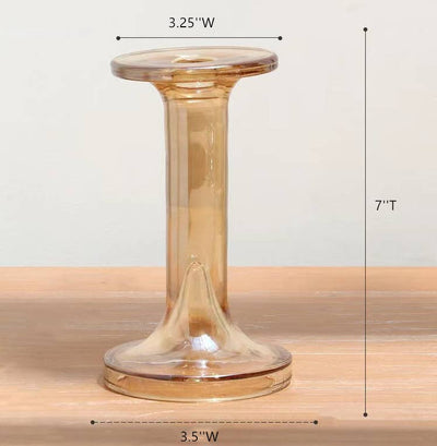 Sweet Home Deco Glass Candlestick Holders, Taper/Pillar Dual Use Holders - Simple Good