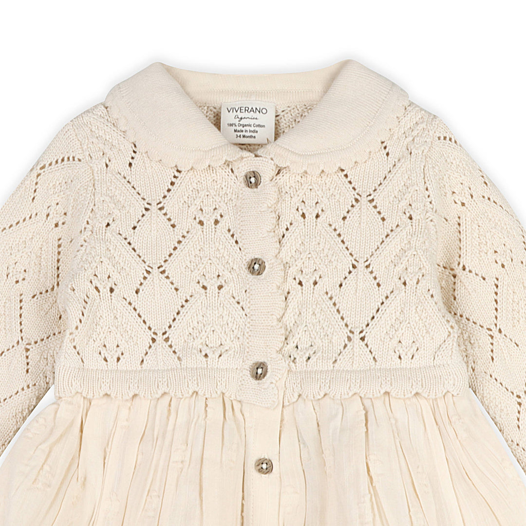 Phoebe Pointelle Knit Sweater Baby Dress