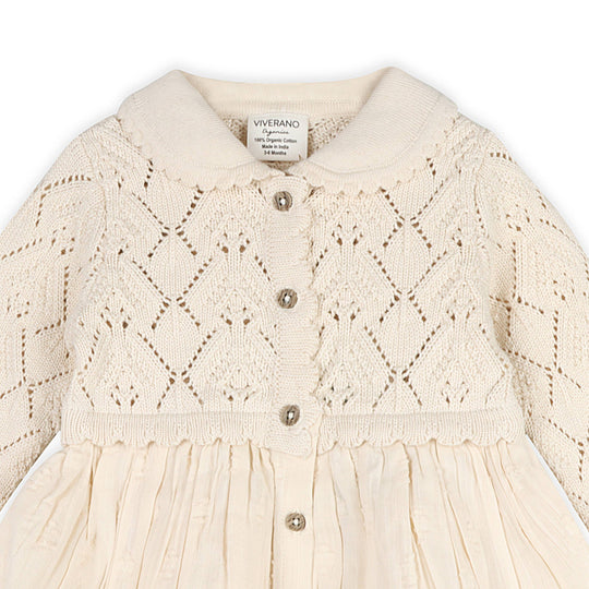 Phoebe Pointelle Knit Sweater Baby Dress