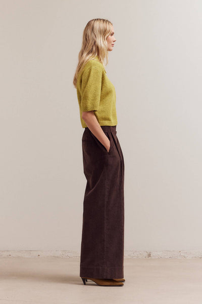 Three Quarter Sleeve Sweater with Large Collar