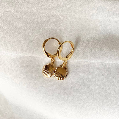 Seashell Huggie Hoops
