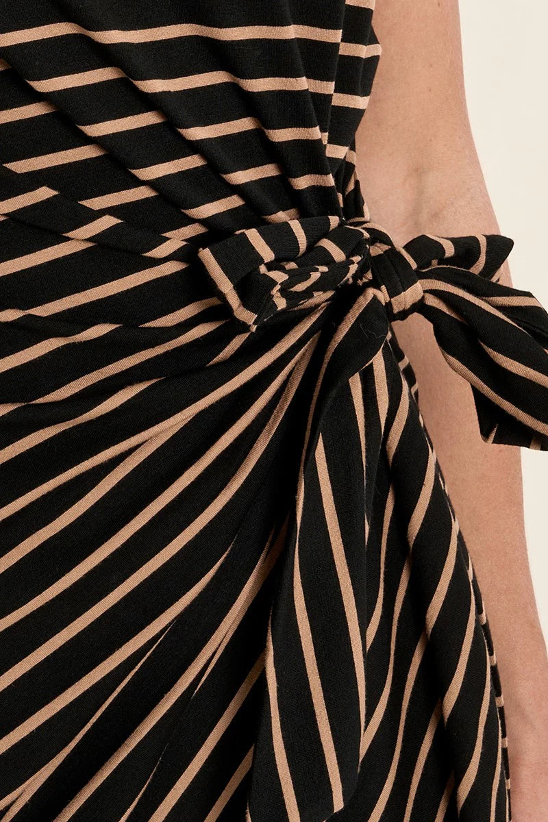Striped Tie Waist Dress