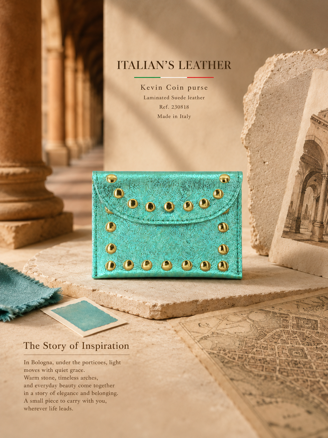 Leather Wallet with Studs