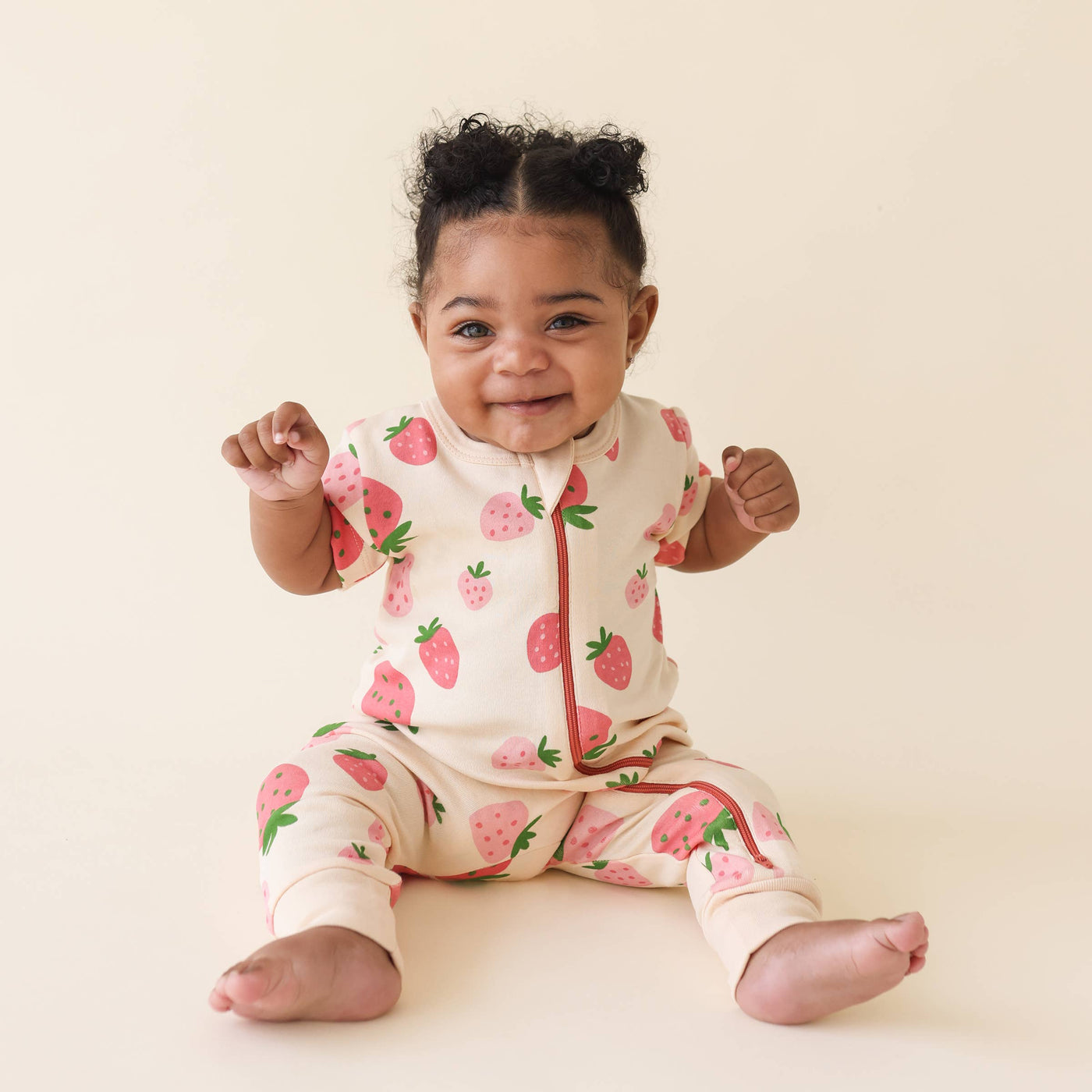Signature Print '2-Way' Zip Romper - Short Sleeve