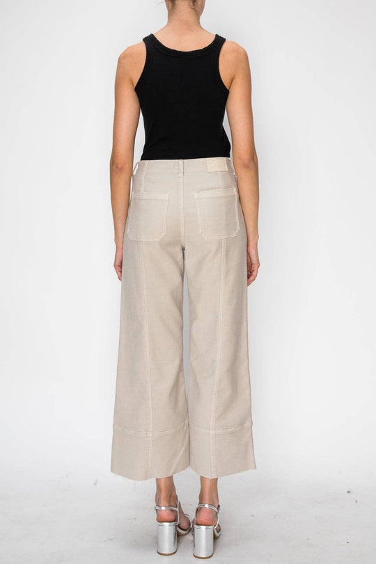 Tummy Control High Rise Slim Crop Palazzo Jeans