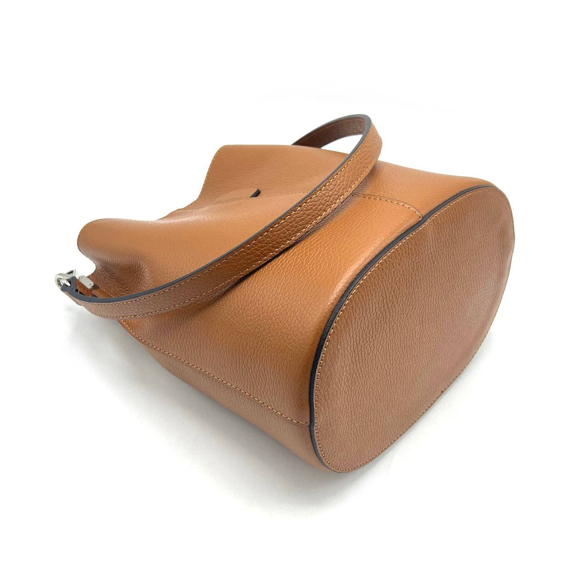 Brown Italian Leather Bucket Bag