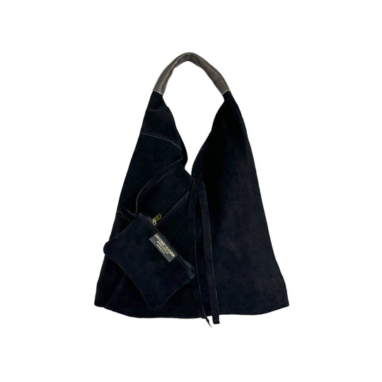 Suede Leather Shoulder Bag with Coin Purse