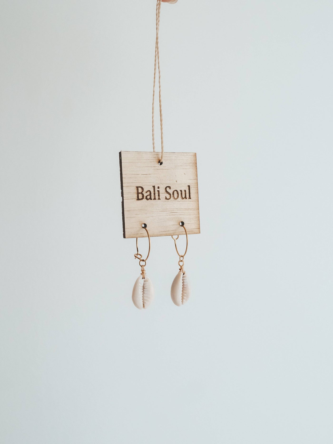 Cowrie Shell Gold Hoop Earrings