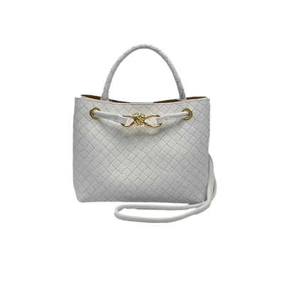 Basket Weave Leather Shoulder Bag