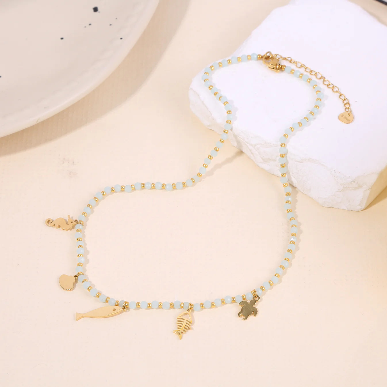 Beaded Coastal Charm Necklace