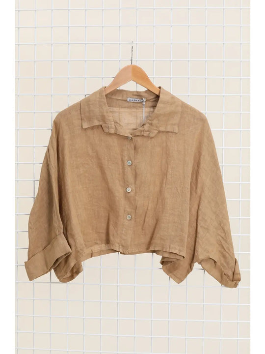 Linen Crop Shirt