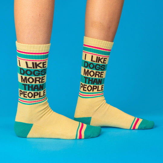 I Like Dogs More Than People Gym Crew Socks