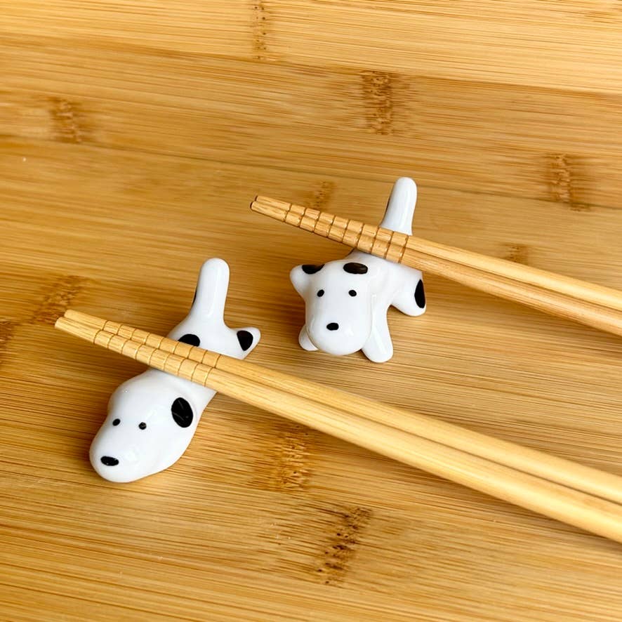 Set of Porcelain Dog Chopstick Rests