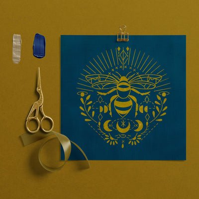 Gilded Bee 8x8 Art Print