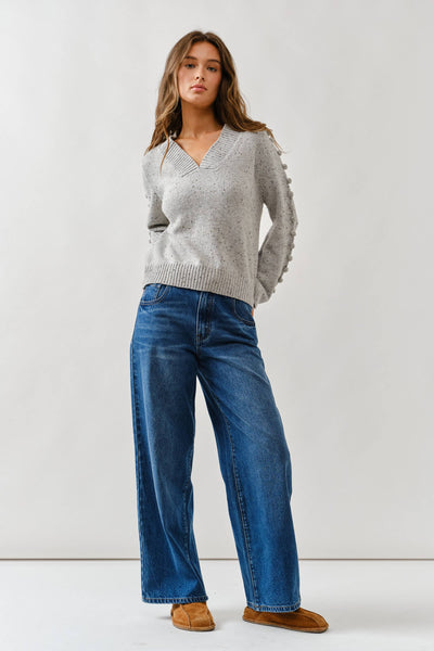 Drawstring Waist Straight-Leg Jeans